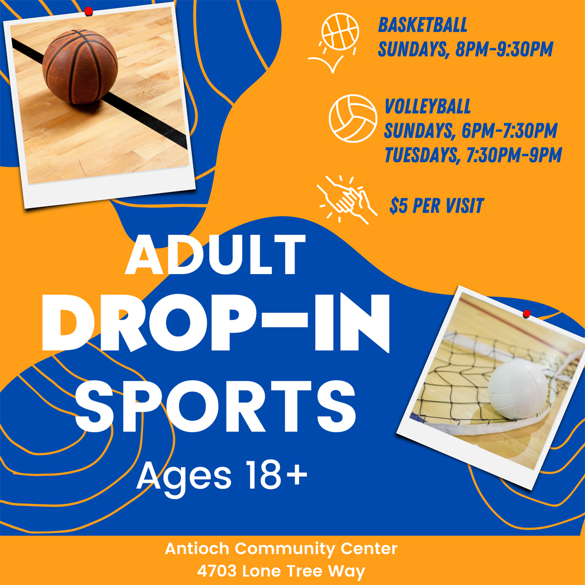 adult drop in sports flyer