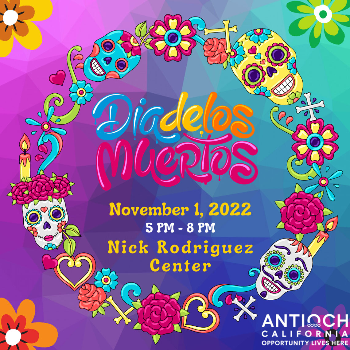 dia de los muertos event cover square